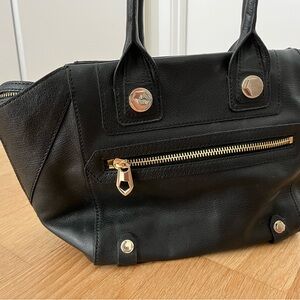 orYANY leather tote, black and gold hardware